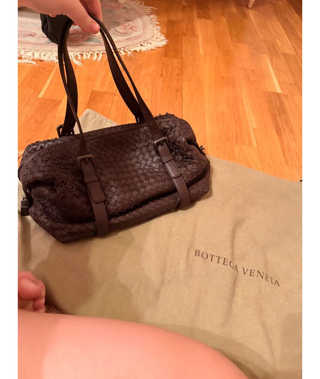 BOTTEGA VENETA Коричневая кожаная сумка через плечо, фото 2