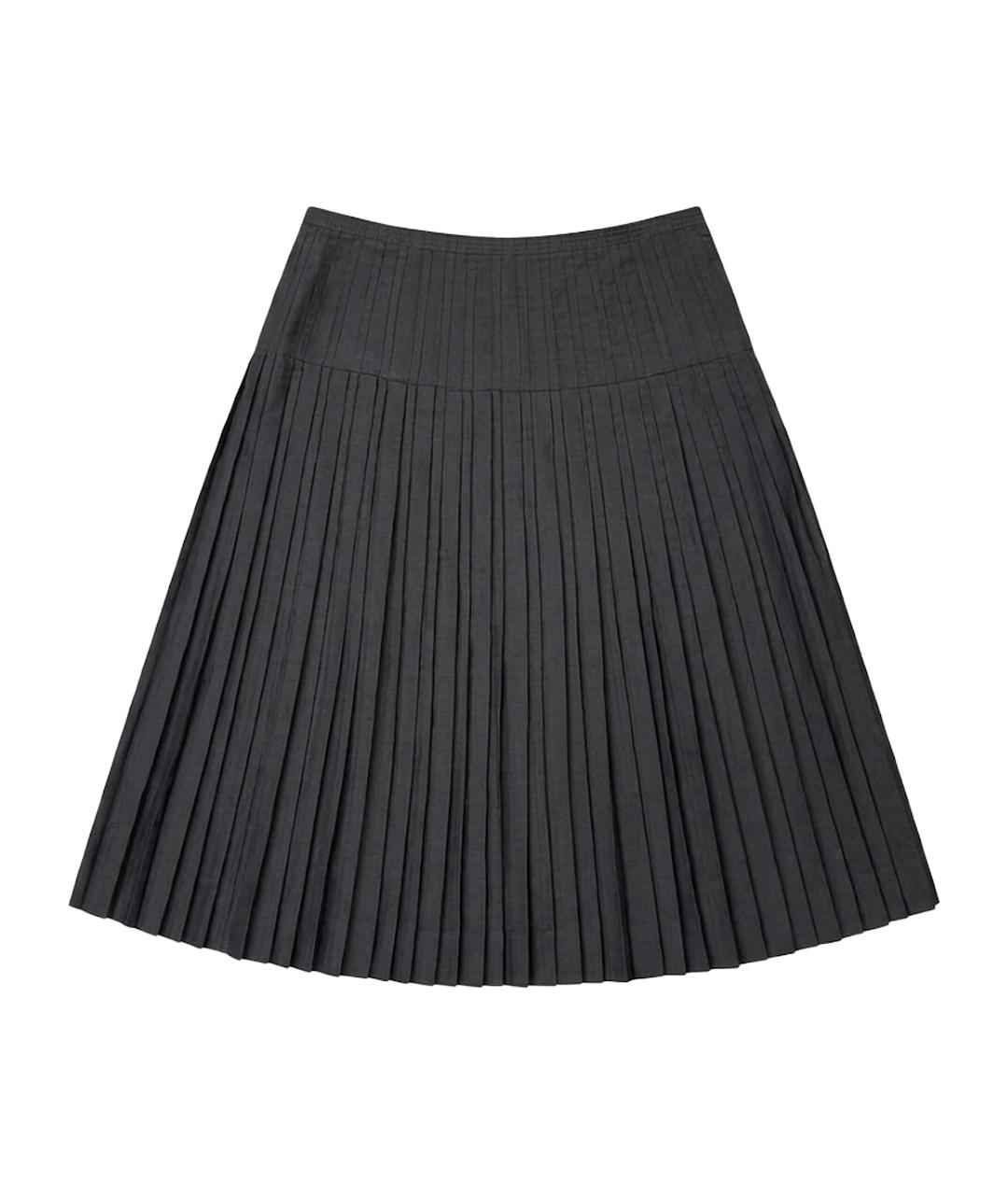 PRADA Черная шелковая юбка миди, фото 1