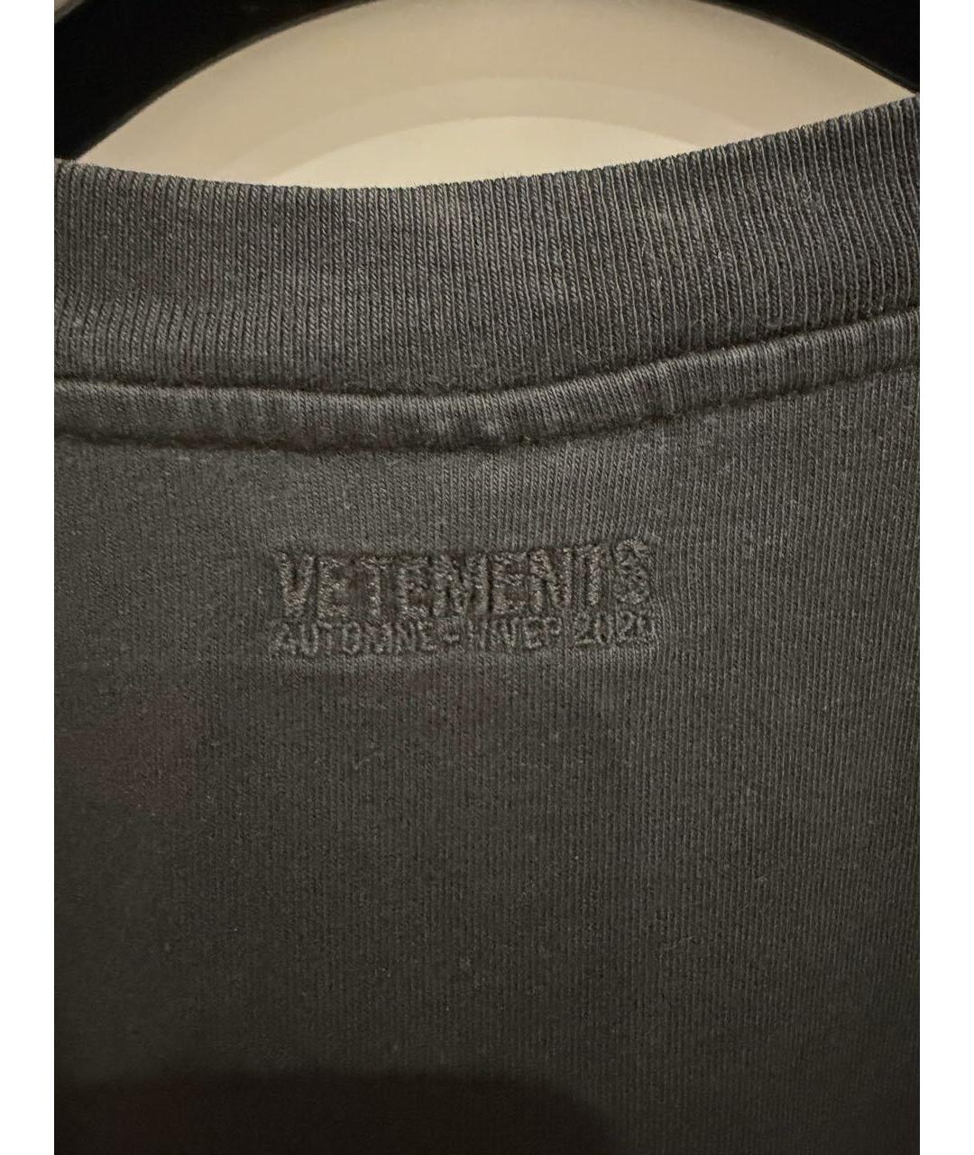 VETEMENTS Черная хлопковая футболка, фото 5