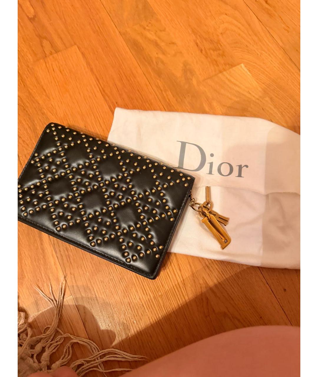 CHRISTIAN DIOR Черная кожаная сумка через плечо, фото 4