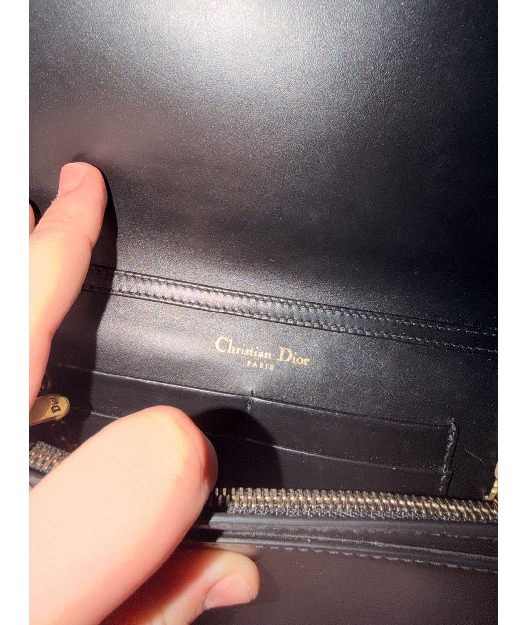 CHRISTIAN DIOR Черная кожаная сумка через плечо, фото 5