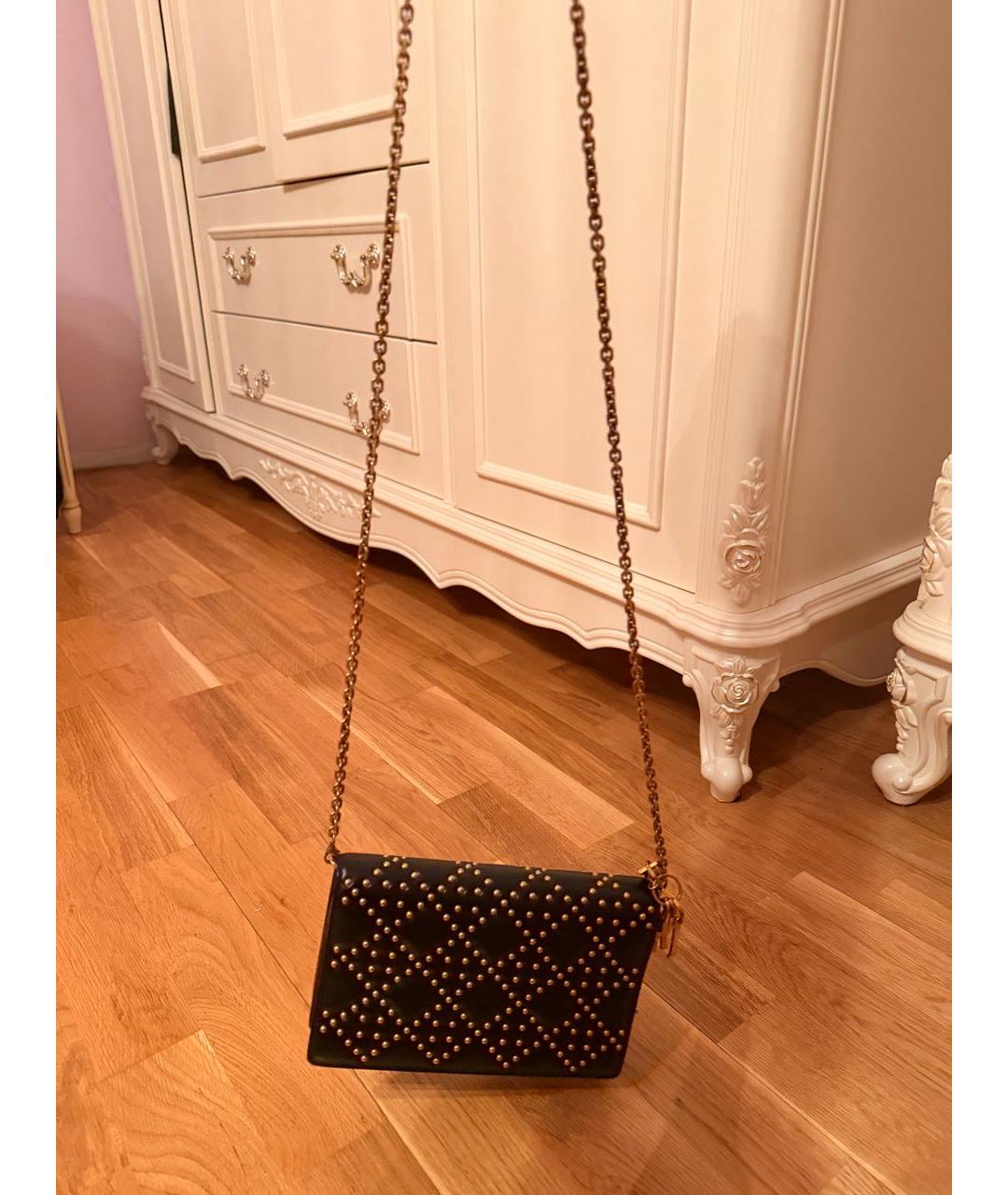 CHRISTIAN DIOR Черная кожаная сумка через плечо, фото 2