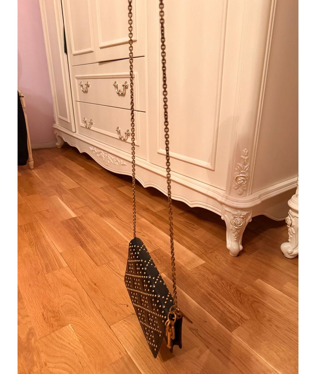 CHRISTIAN DIOR Черная кожаная сумка через плечо, фото 3