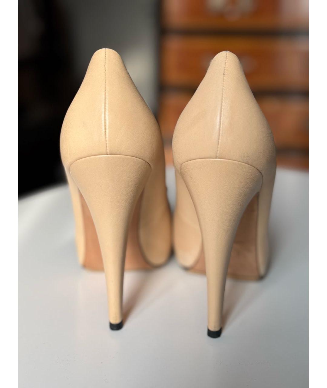 CHANEL Бежевые кожаные туфли, фото 3