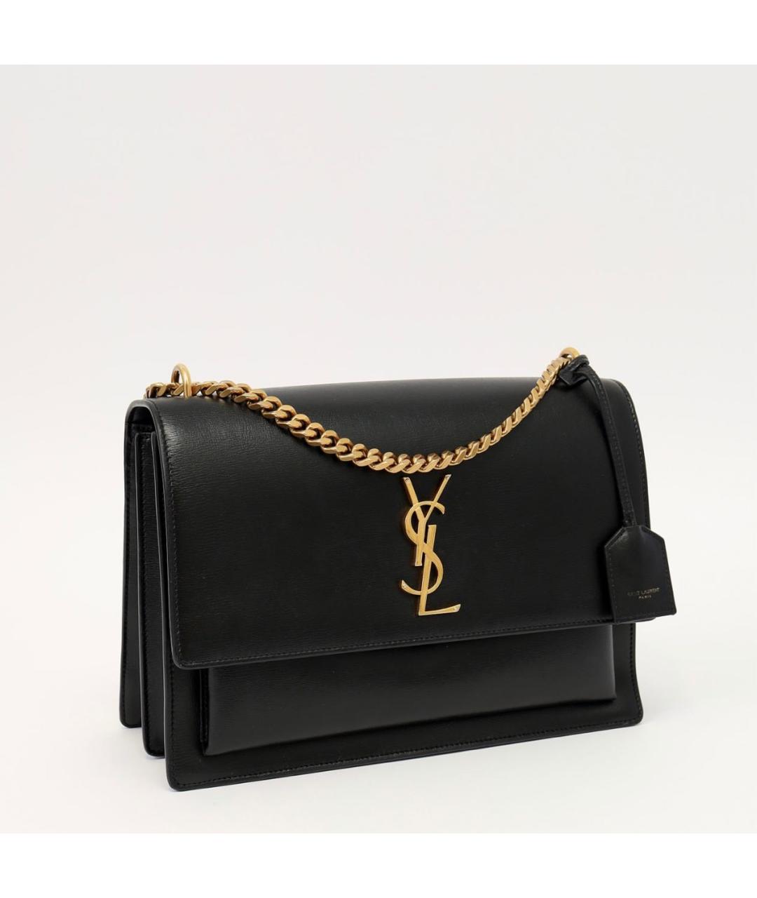 SAINT LAURENT Черная кожаная сумка через плечо, фото 5