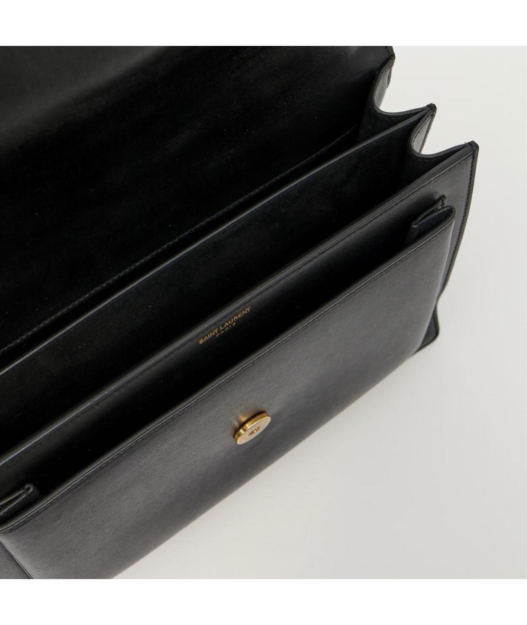SAINT LAURENT Черная кожаная сумка через плечо, фото 4