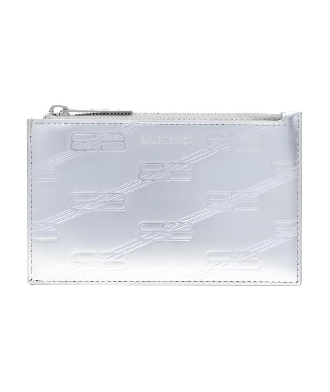 BALENCIAGA Серебрянный кожаный кардхолдер, фото 1