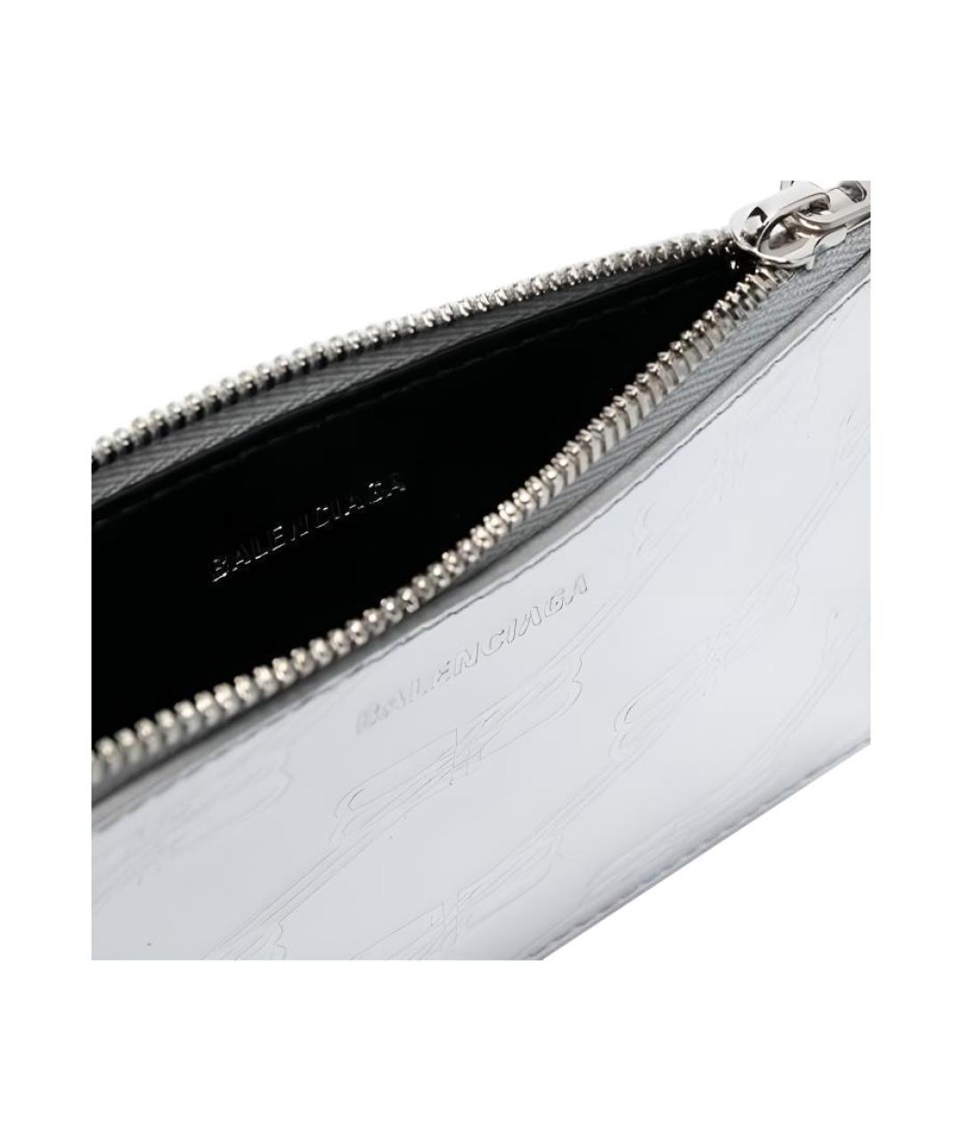 BALENCIAGA Серебрянный кожаный кардхолдер, фото 3
