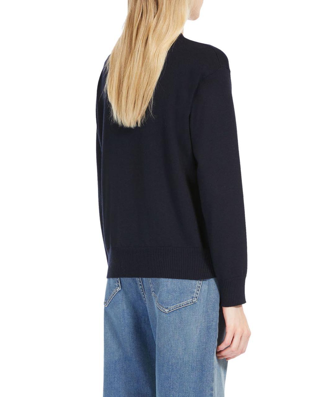 MAX MARA Темно-синий шерстяной джемпер / свитер, фото 4