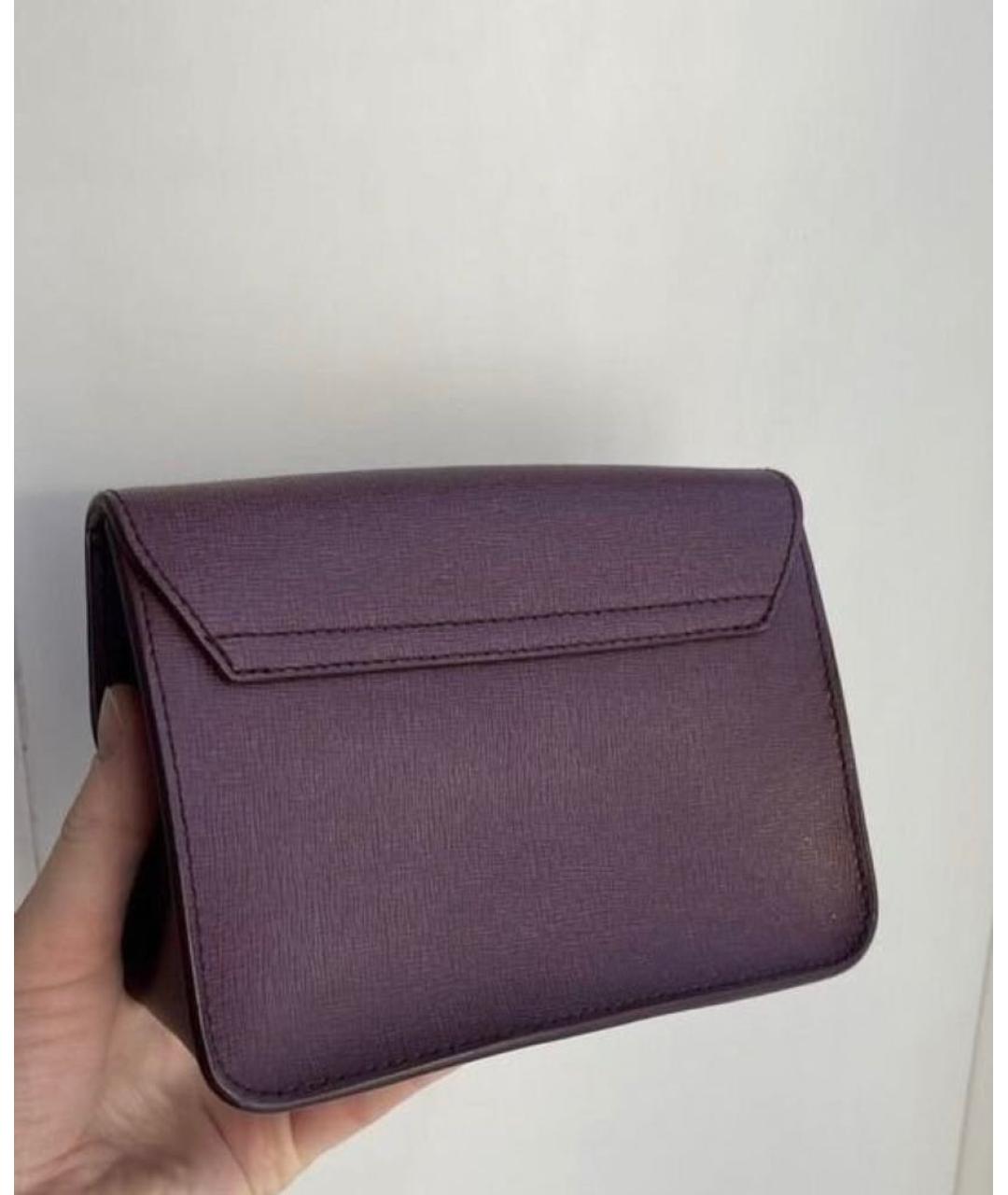FURLA Фиолетовая кожаная сумка через плечо, фото 3