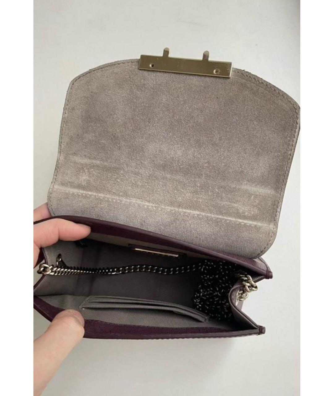FURLA Фиолетовая кожаная сумка через плечо, фото 4