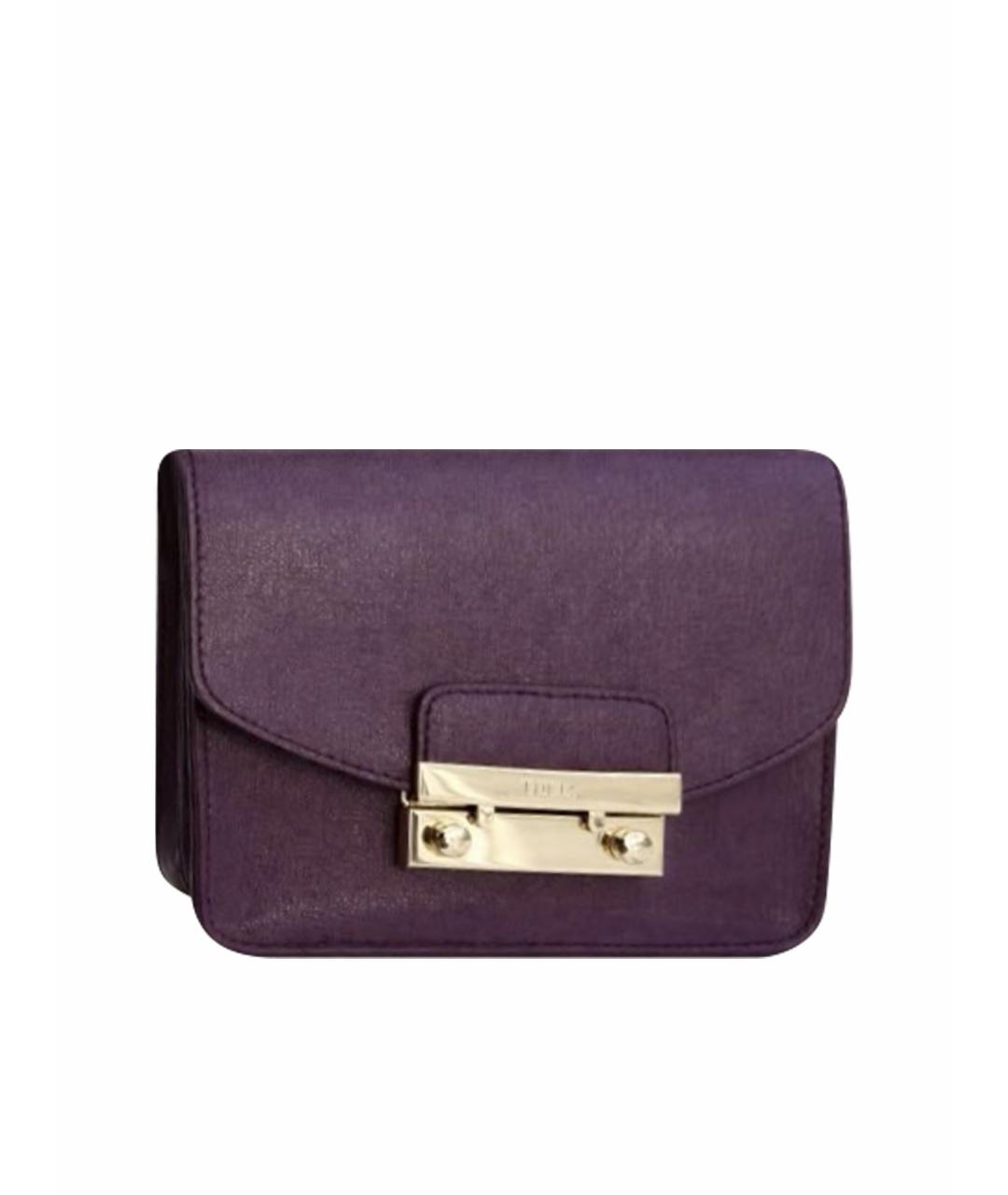 FURLA Фиолетовая кожаная сумка через плечо, фото 1