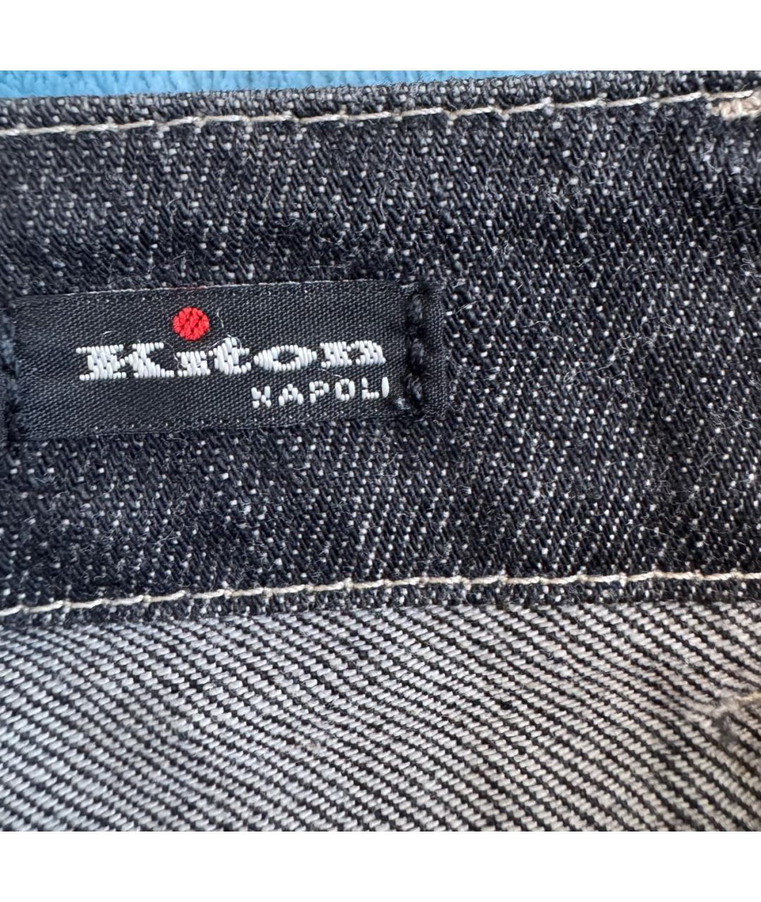 KITON Черные хлопковые джинсы клеш, фото 3