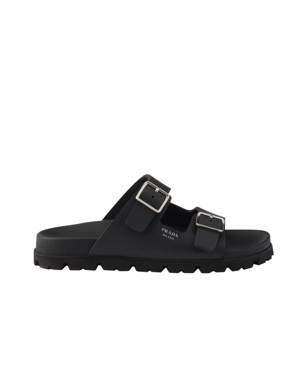 PRADA Черные шлепанцы, фото 1
