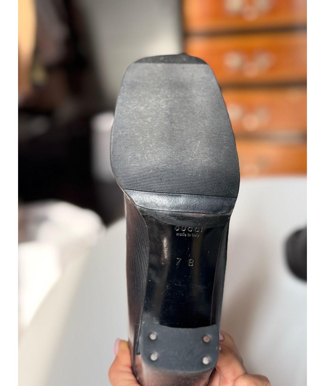 GUCCI Черные кожаные туфли, фото 4