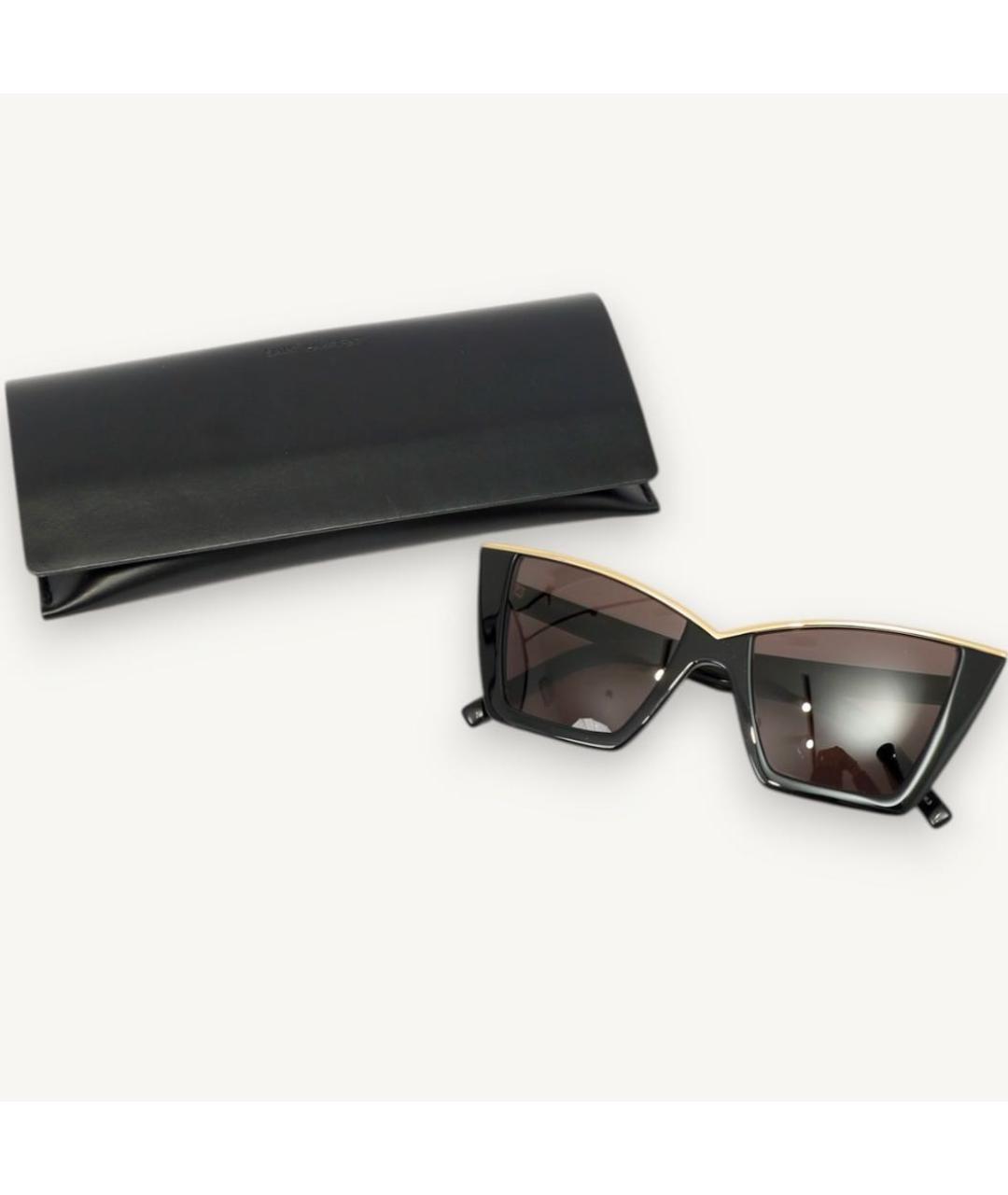 SAINT LAURENT Черные пластиковые солнцезащитные очки, фото 4
