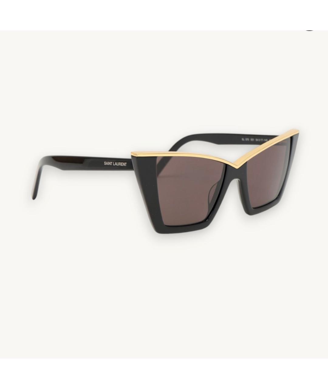 SAINT LAURENT Черные пластиковые солнцезащитные очки, фото 2