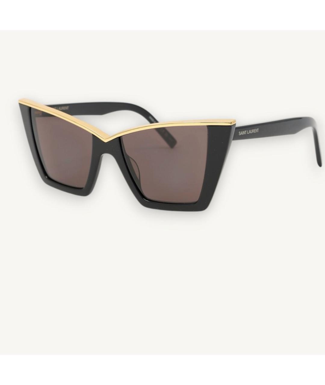 SAINT LAURENT Черные пластиковые солнцезащитные очки, фото 3