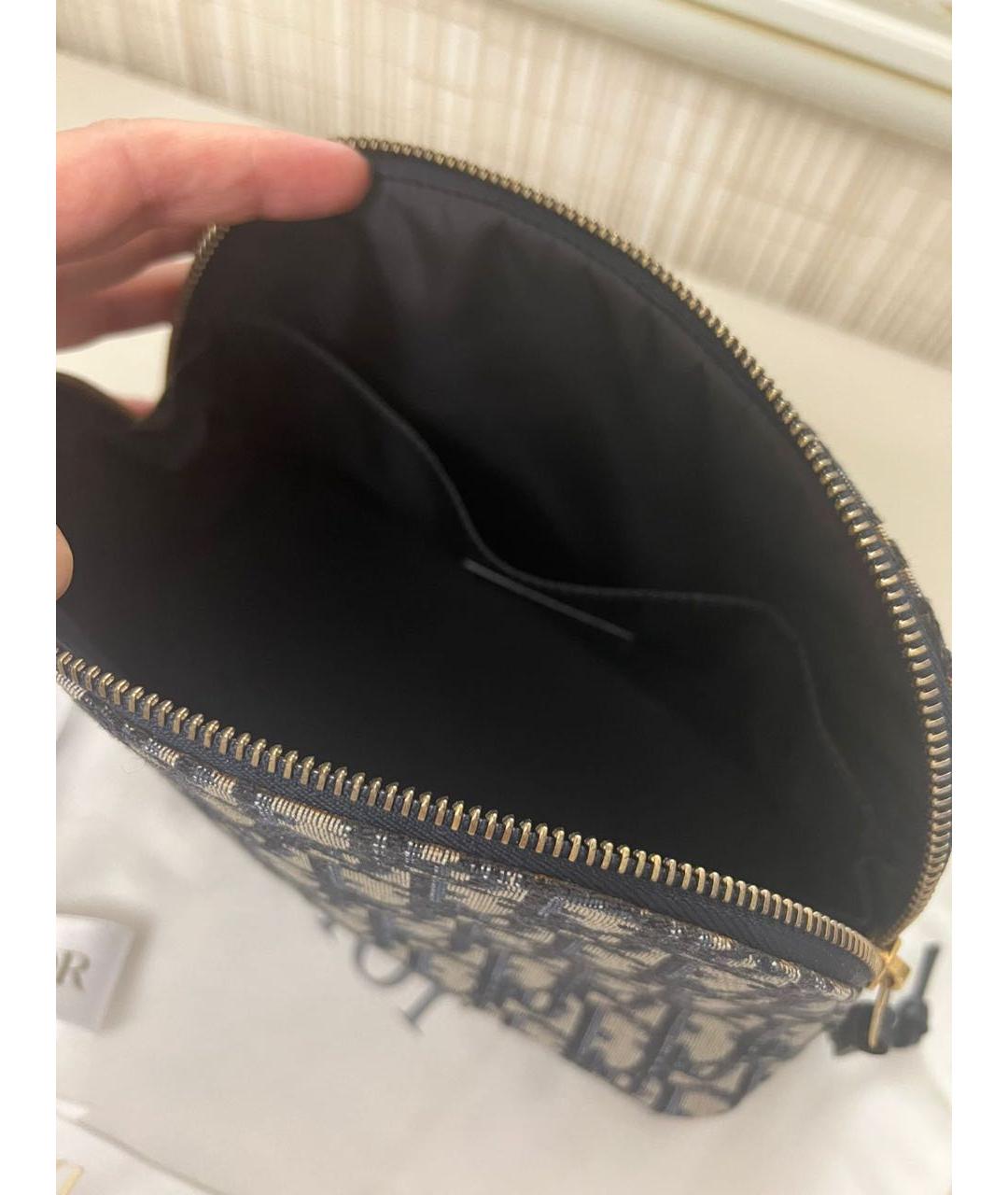 CHRISTIAN DIOR Темно-синяя жаккардовая косметичка, фото 5