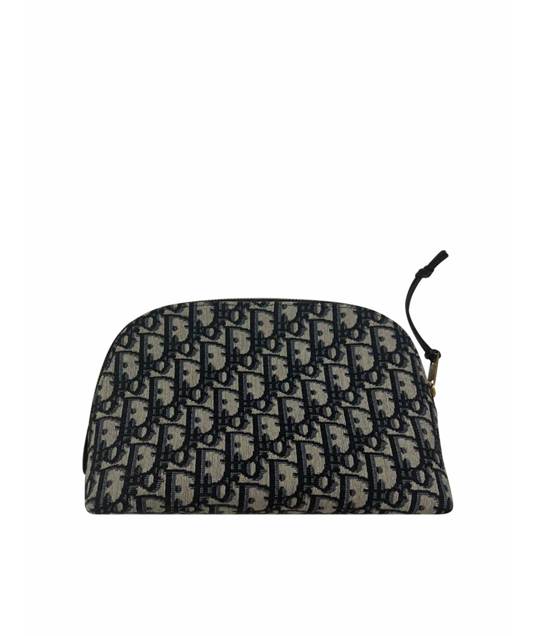 CHRISTIAN DIOR Темно-синяя жаккардовая косметичка, фото 1