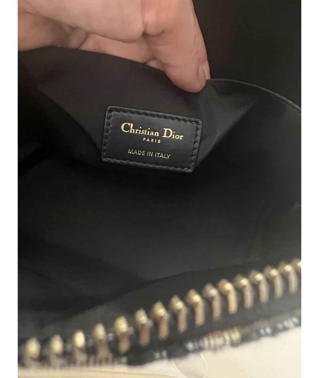 CHRISTIAN DIOR Темно-синяя жаккардовая косметичка, фото 4