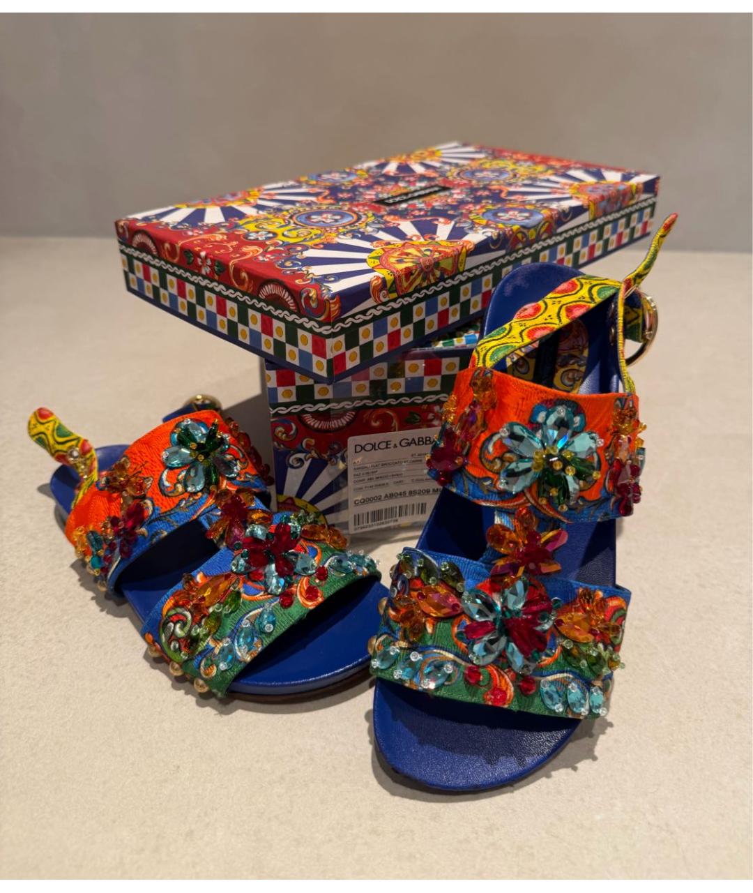 DOLCE&GABBANA Синие сандалии, фото 9