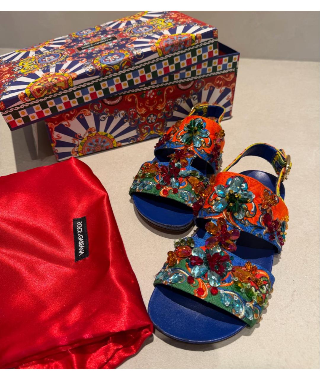 DOLCE&GABBANA Синие сандалии, фото 5