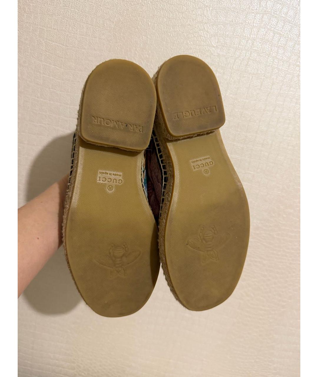 GUCCI Мульти текстильные брогги и оксфорды, фото 5