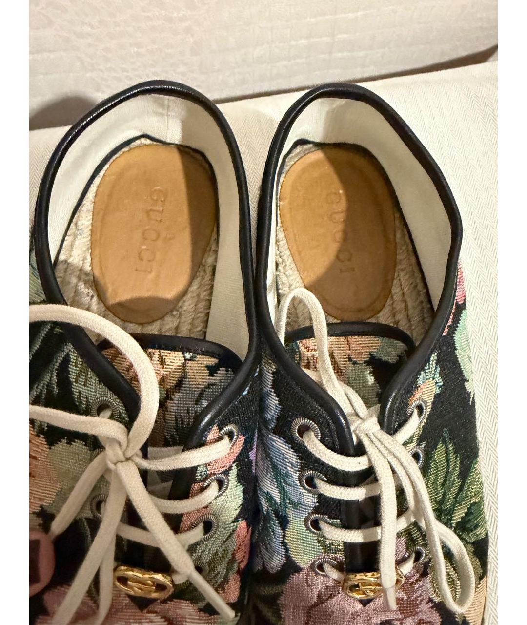 GUCCI Мульти текстильные брогги и оксфорды, фото 4