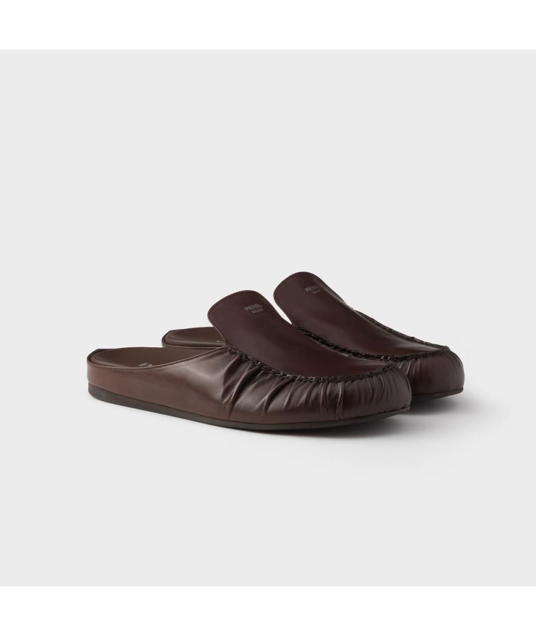 PRADA Коричневые кожаные лоферы, фото 2