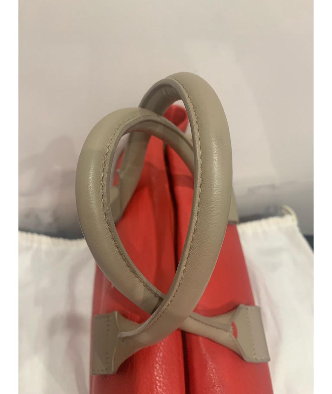 SEE BY CHLOE Коралловая кожаная сумка с короткими ручками, фото 4