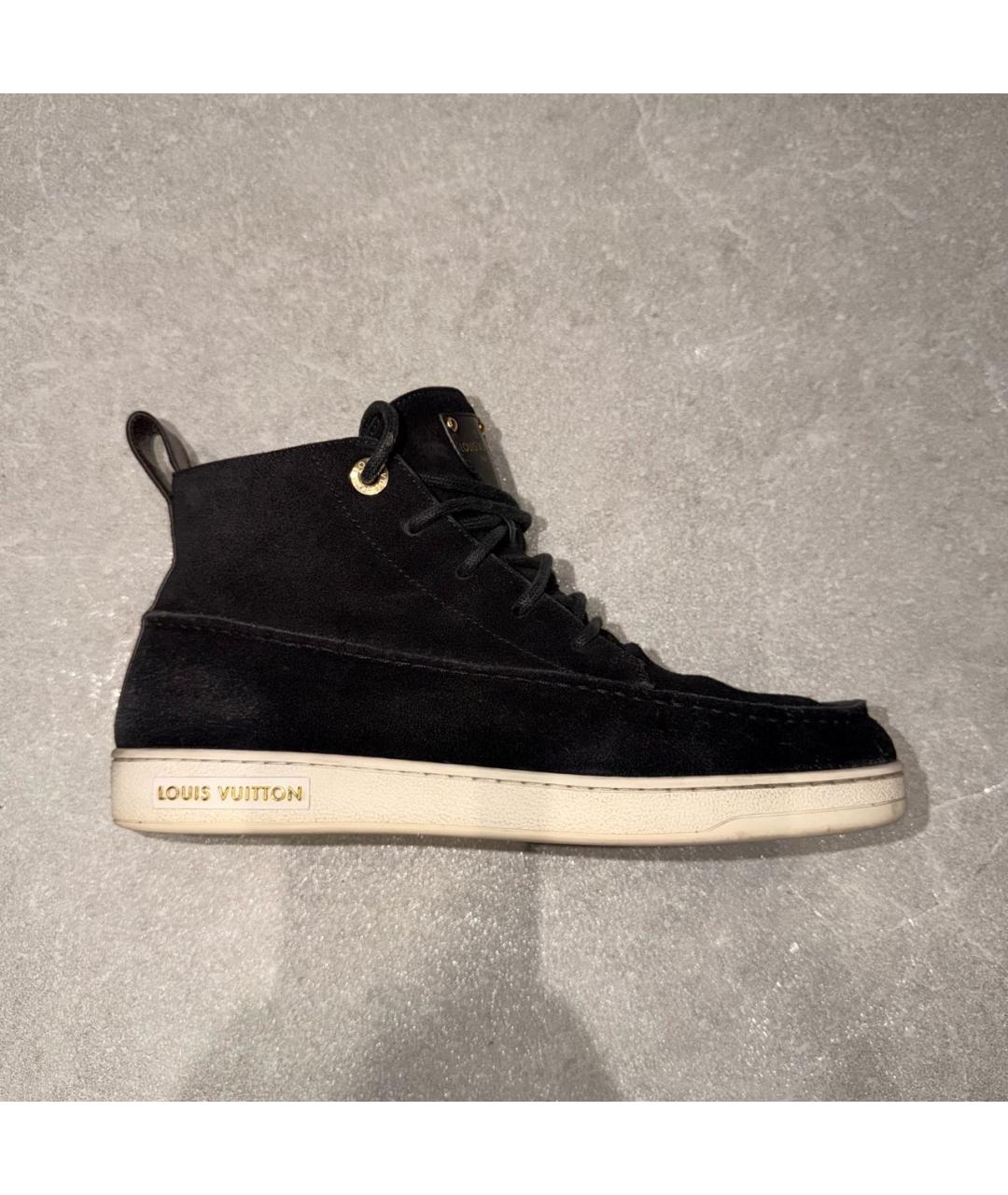 LOUIS VUITTON Черные замшевые кеды, фото 8