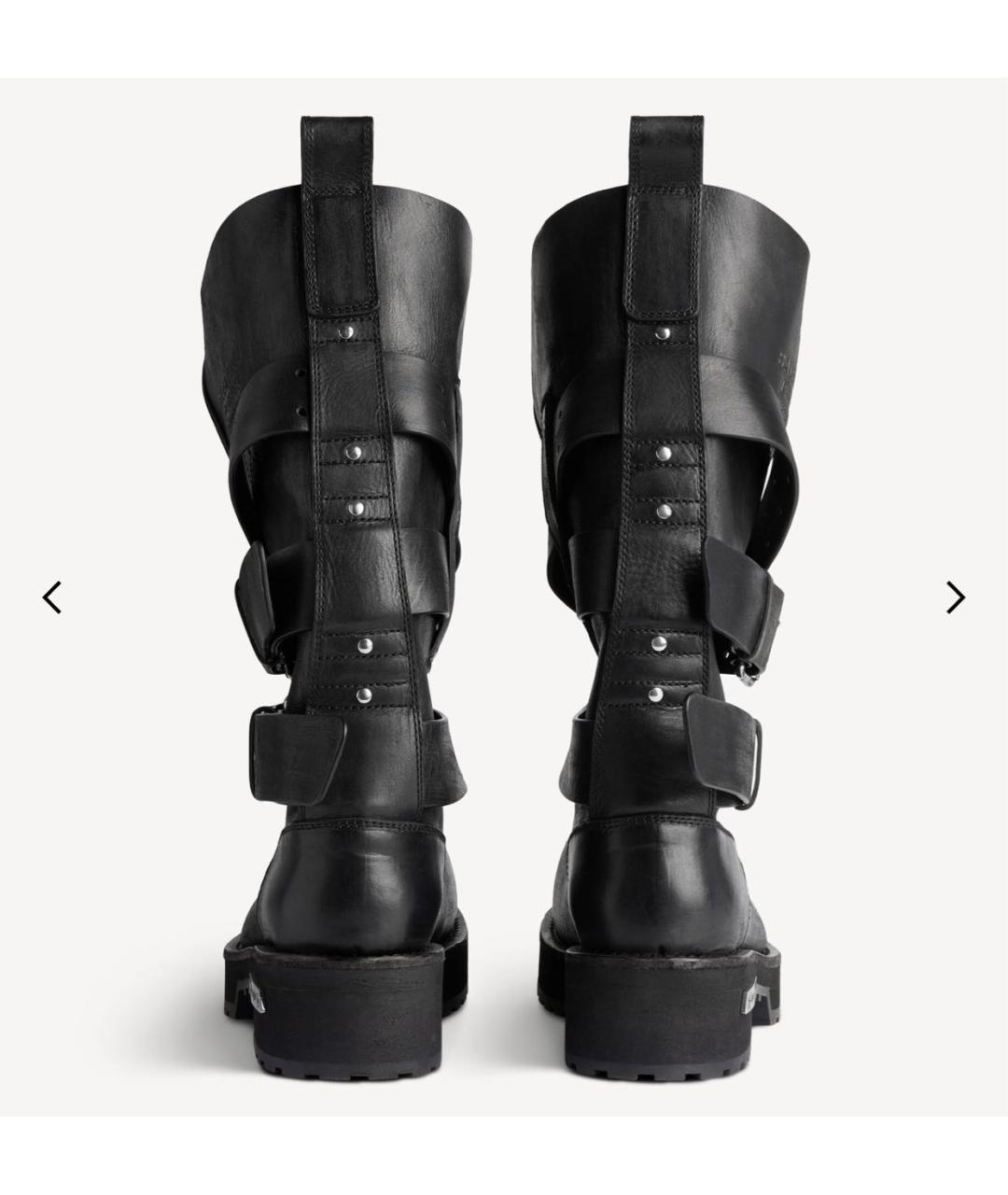 BALENCIAGA Черные кожаные ботинки, фото 4