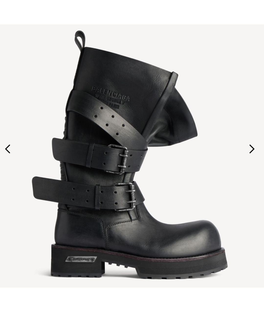 BALENCIAGA Черные кожаные ботинки, фото 5