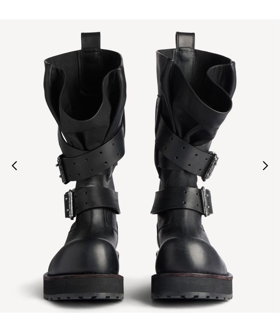 BALENCIAGA Черные кожаные ботинки, фото 2