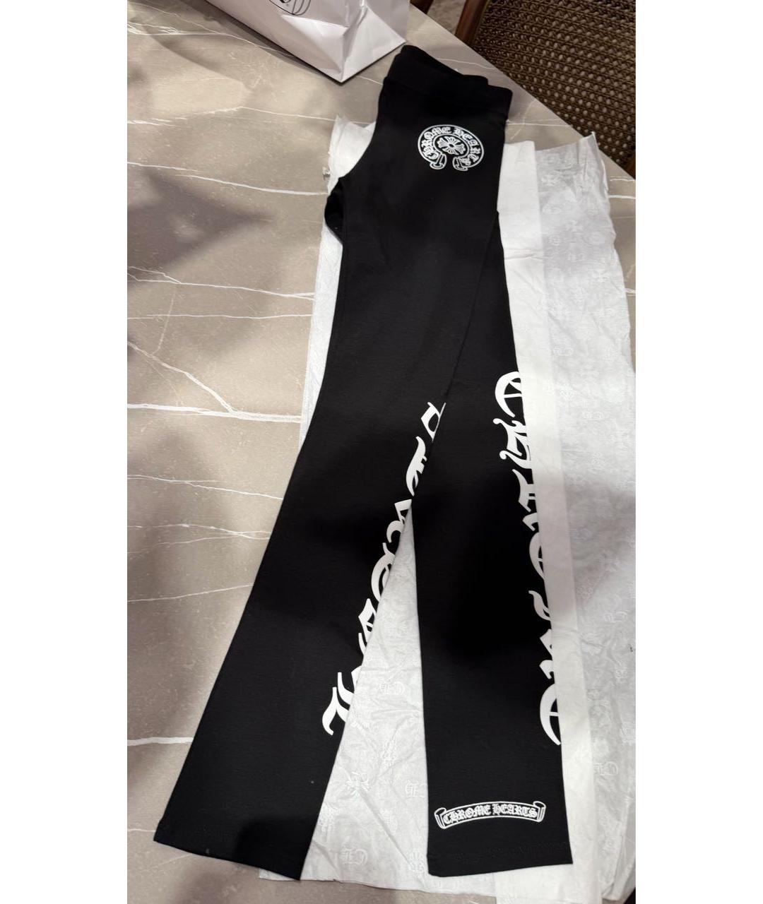 CHROME HEARTS Черные хлопковые капри, фото 3