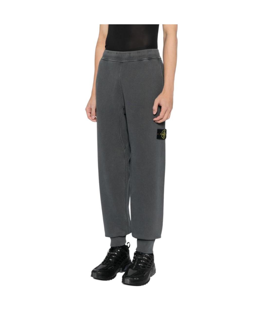 STONE ISLAND Серые повседневные брюки, фото 4