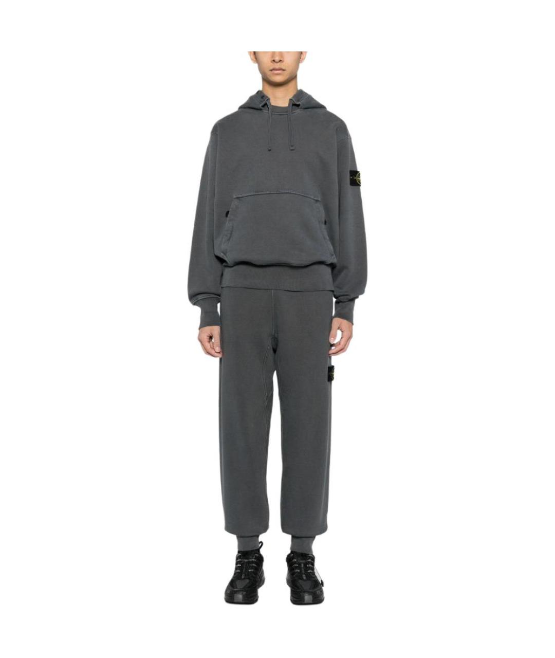 STONE ISLAND Серые повседневные брюки, фото 2