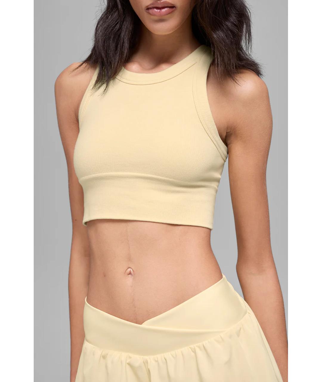 ALO YOGA Желтая майка, фото 4