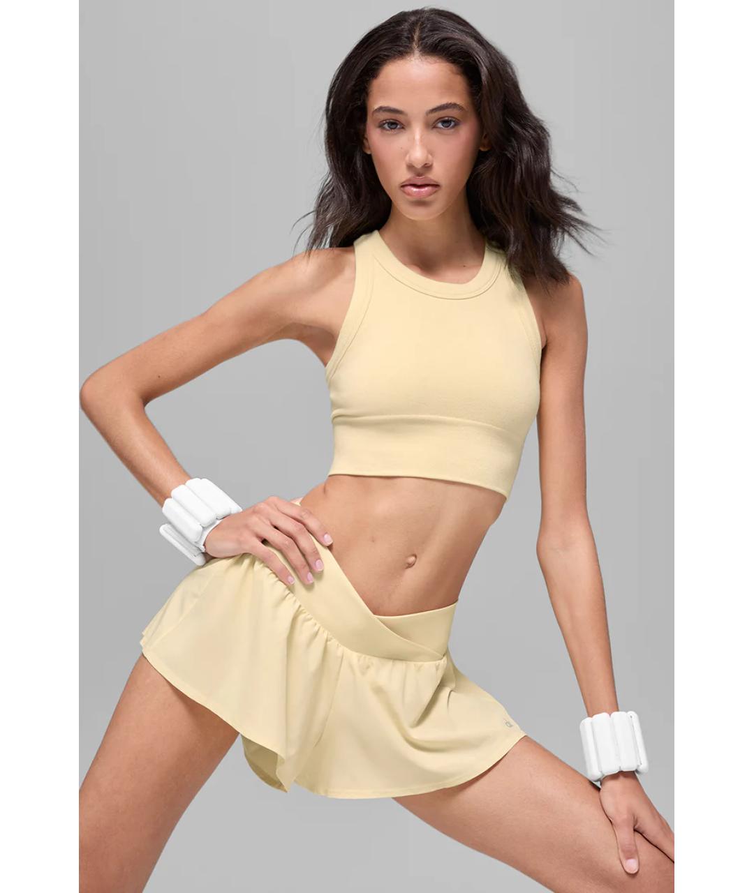 ALO YOGA Желтая майка, фото 3