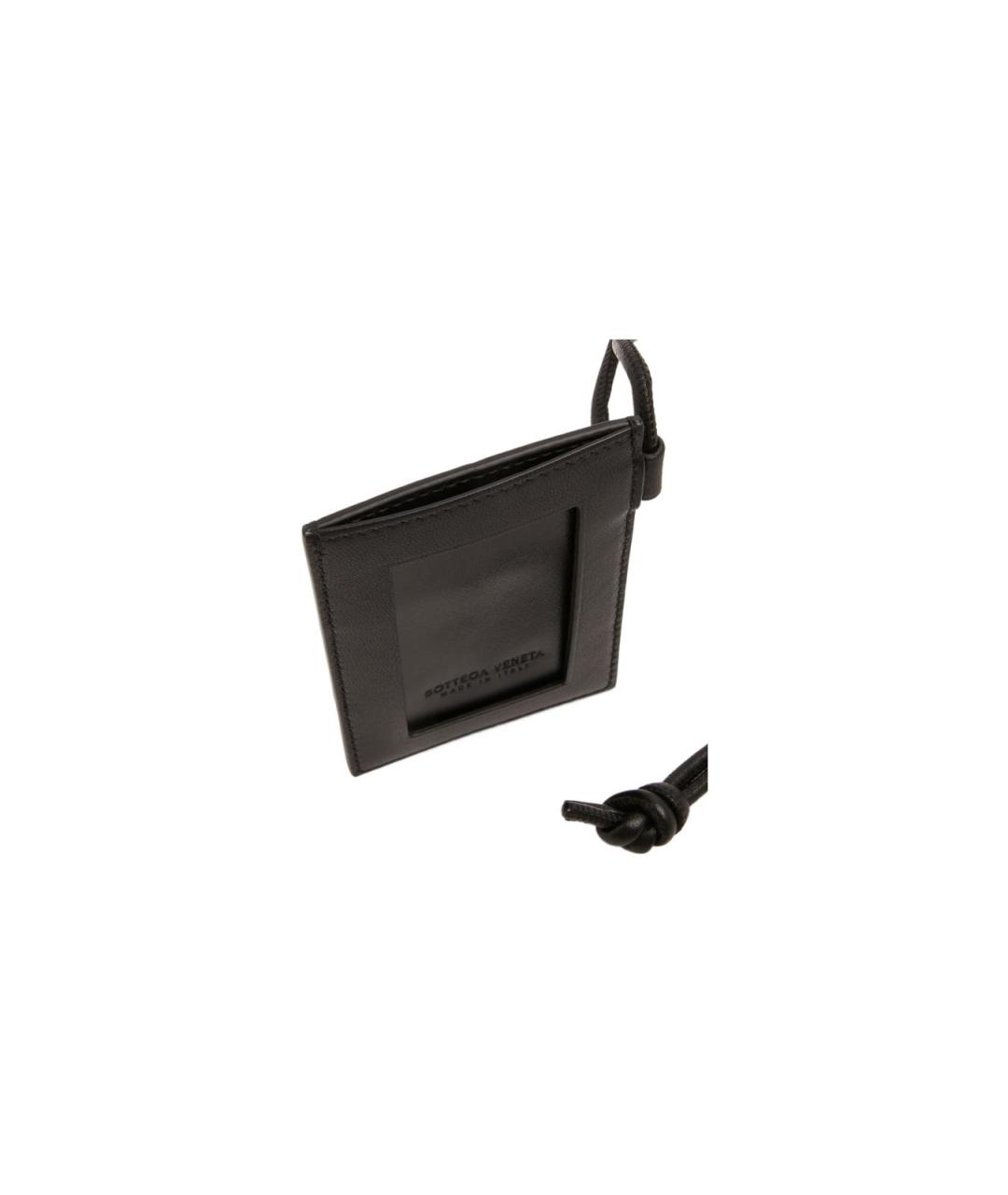 BOTTEGA VENETA Черный кожаный кардхолдер, фото 5