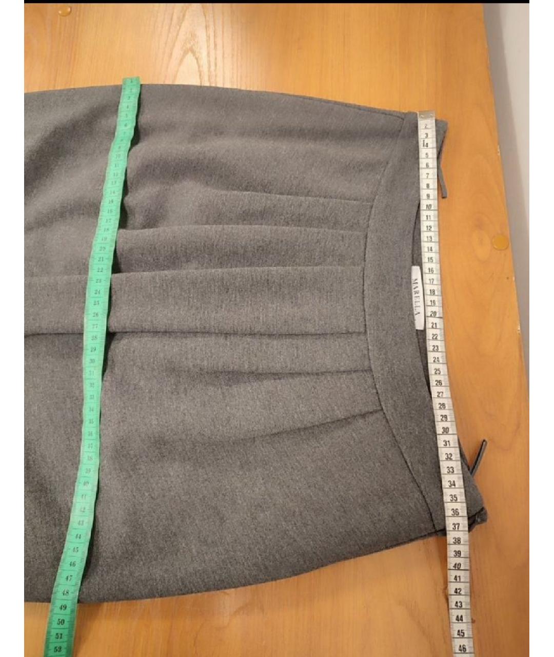 MARELLA Серая вискозная юбка миди, фото 6