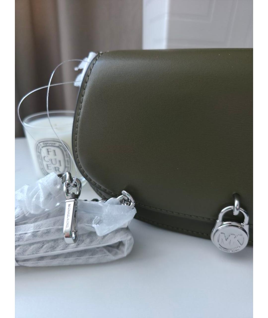 MICHAEL KORS Хаки кожаная сумка через плечо, фото 5