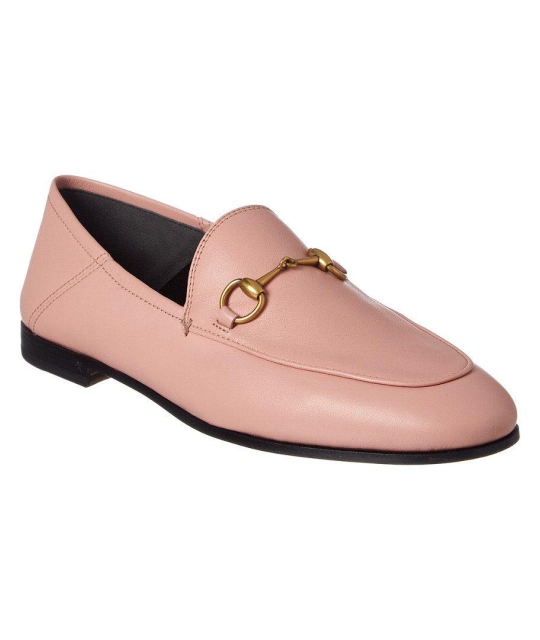 GUCCI Коралловые кожаные лоферы, фото 9