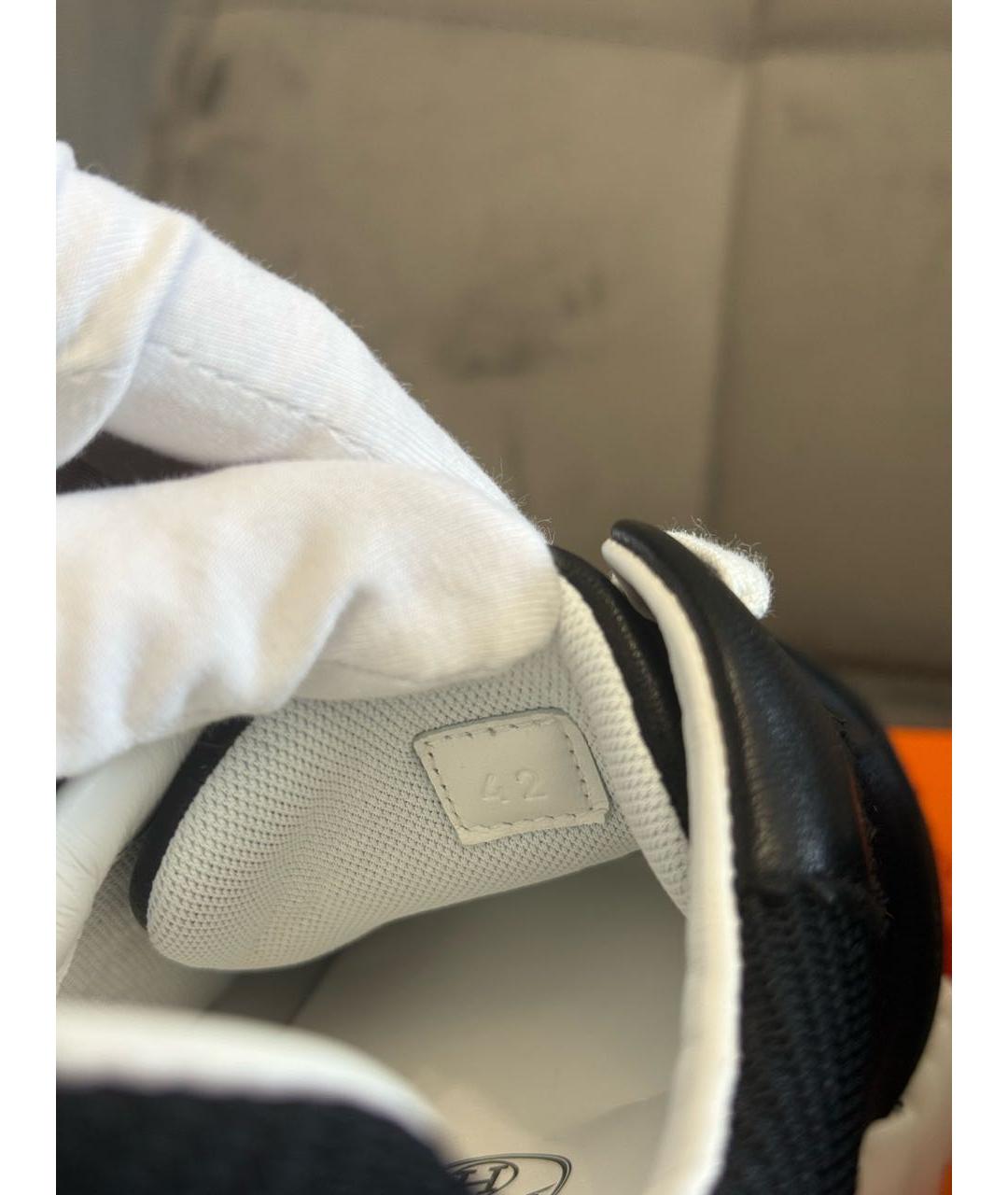 HERMES Черные кожаные низкие кроссовки / кеды, фото 6