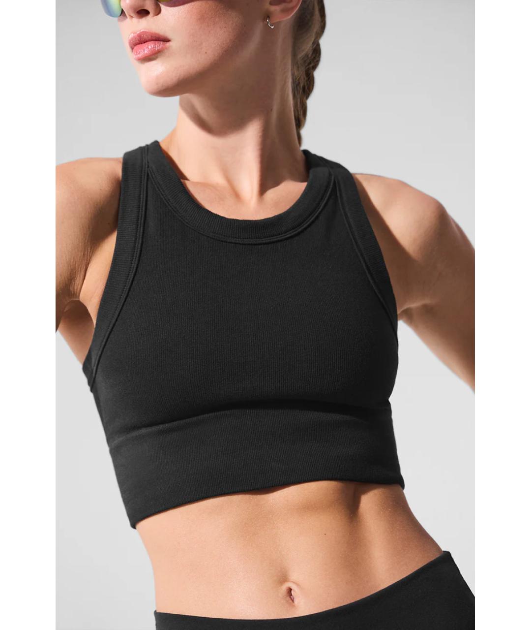 ALO YOGA Черная майка, фото 5