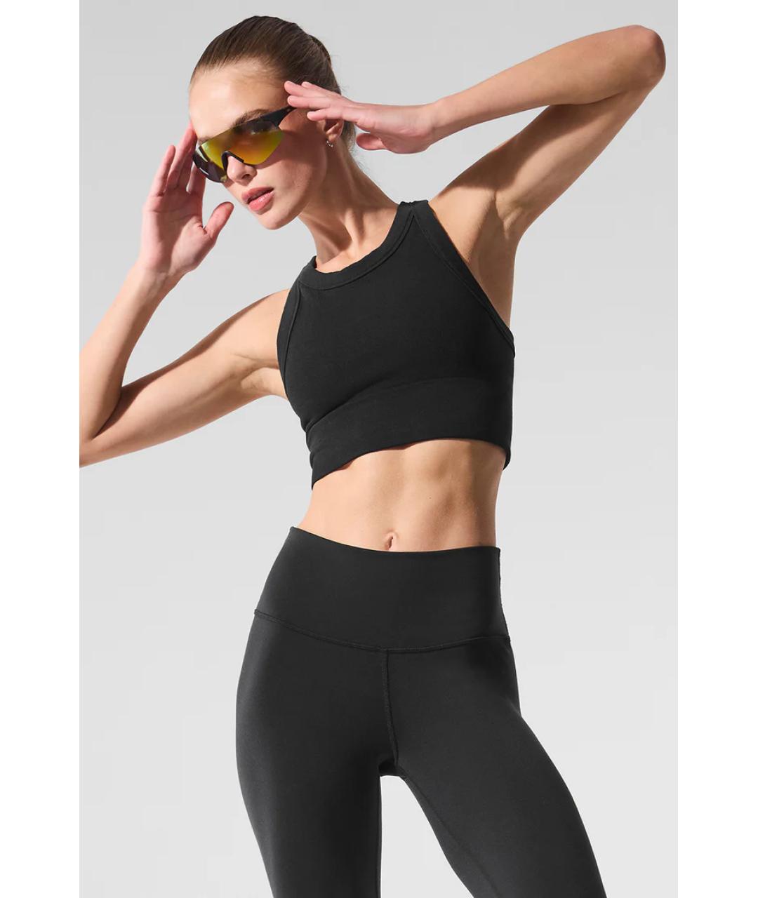 ALO YOGA Черная майка, фото 4