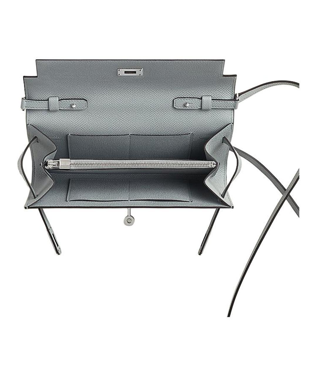 HERMES Голубая кожаная сумка через плечо, фото 3