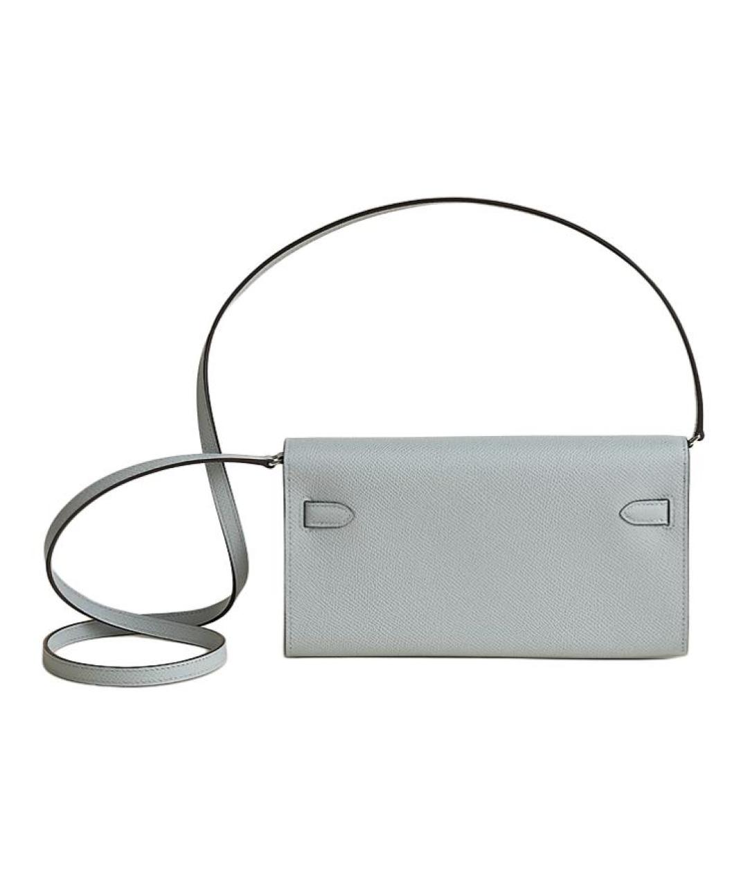 HERMES Голубая кожаная сумка через плечо, фото 2