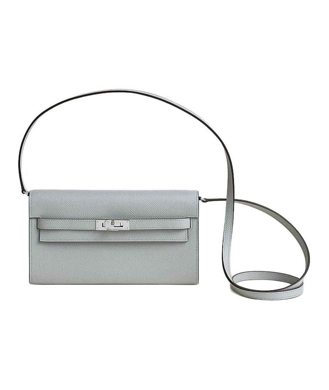 HERMES Голубая кожаная сумка через плечо, фото 1